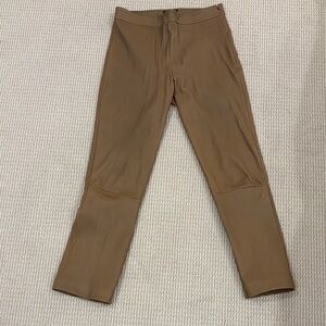 Theory Women's stretch lamb leather cropped Pants - side zip size 6